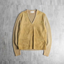 60’s knit × suede switch design V-neck knit