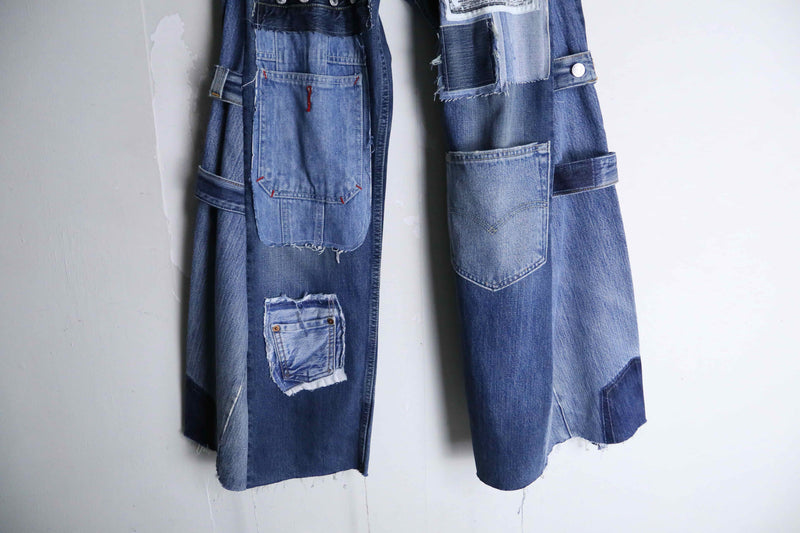 Re:make patchwork design wide buggy flare denim