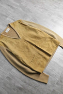 60’s knit × suede switch design V-neck knit