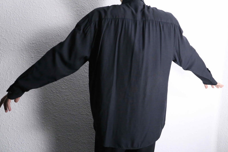 black embroidery design rayon shirt