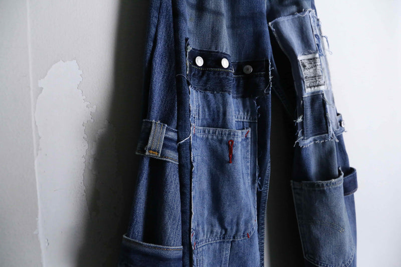 Re:make patchwork design wide buggy flare denim