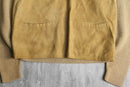 60’s knit × suede switch design V-neck knit