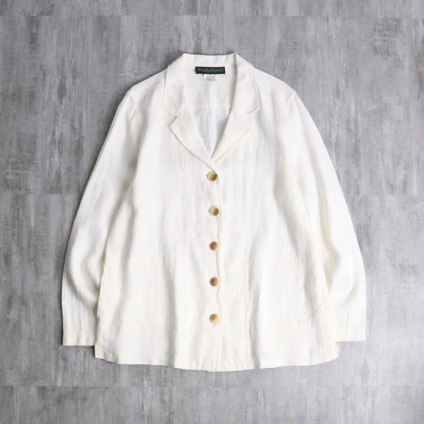 off white linen shirt jacket