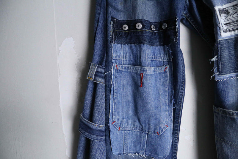 Re:make patchwork design wide buggy flare denim