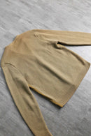 60’s knit × suede switch design V-neck knit