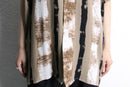“PRONTI” art stripe pattern open collar S/S shirt