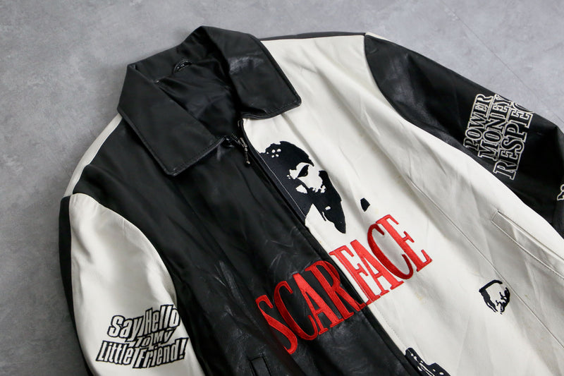 1990s "Scarface" leather bomber jacket