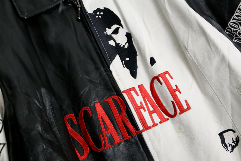 1990s "Scarface" leather bomber jacket