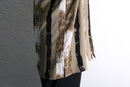 “PRONTI” art stripe pattern open collar S/S shirt