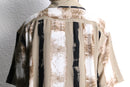 “PRONTI” art stripe pattern open collar S/S shirt
