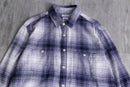 “GAP” purple base ombre check flannel shirt