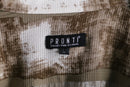 “PRONTI” art stripe pattern open collar S/S shirt
