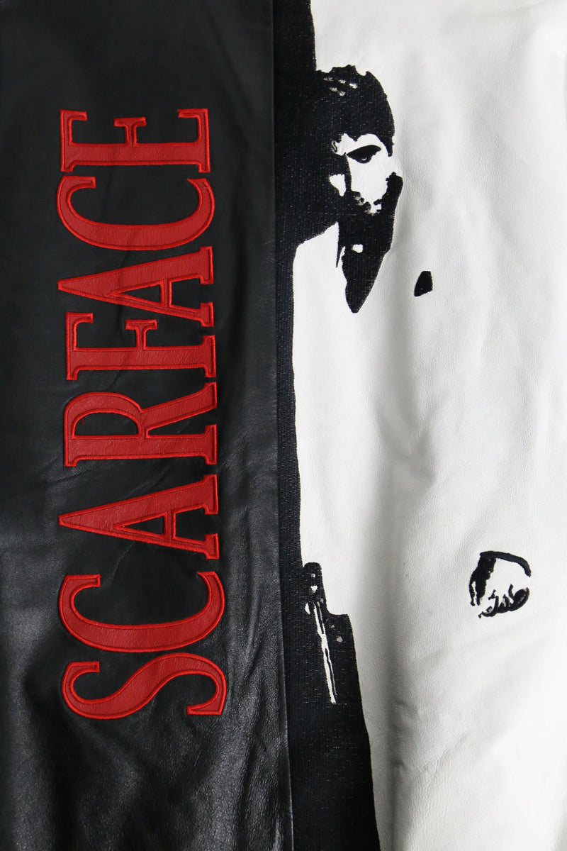 1990s "Scarface" leather bomber jacket