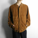 brown nubuck leather zip blouson
