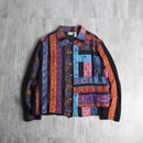 "chico's" embroidered sequin patchwork jacket