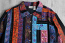 "chico's" embroidered sequin patchwork jacket