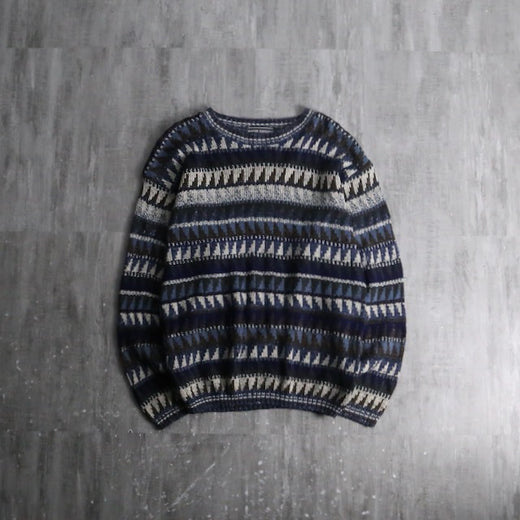 1990s geometric pattern acryl sweater
