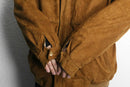 brown nubuck leather zip blouson