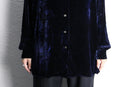 damask velour open collar shirt