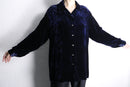 damask velour open collar shirt
