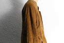 brown nubuck leather zip blouson