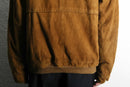 brown nubuck leather zip blouson