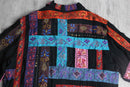 "chico's" embroidered sequin patchwork jacket