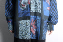 “GOOUCH” abstract patchwork linen shirt