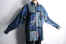 “GOOUCH” abstract patchwork linen shirt