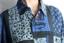 “GOOUCH” abstract patchwork linen shirt