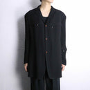 black pleats gimmick tailored jacket