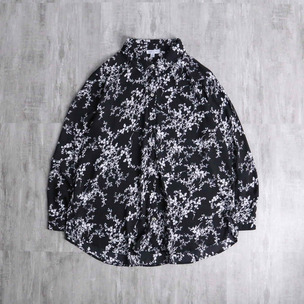 梅 motif design sheer shirt
