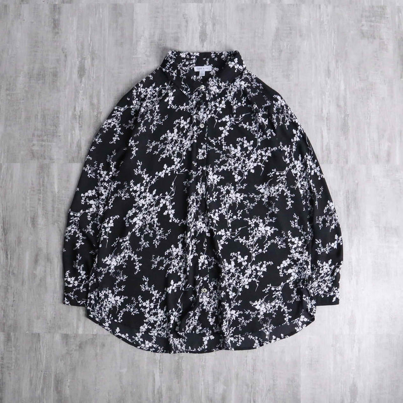 梅 motif design sheer shirt