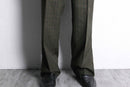 brown base tartan check wide tapered trousers
