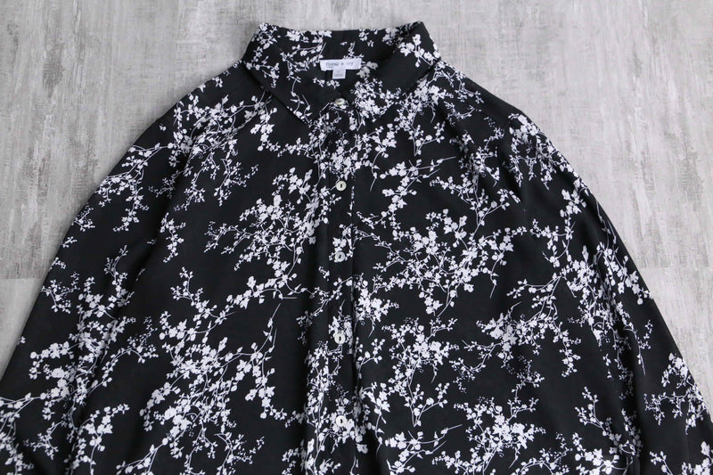 梅 motif design sheer shirt