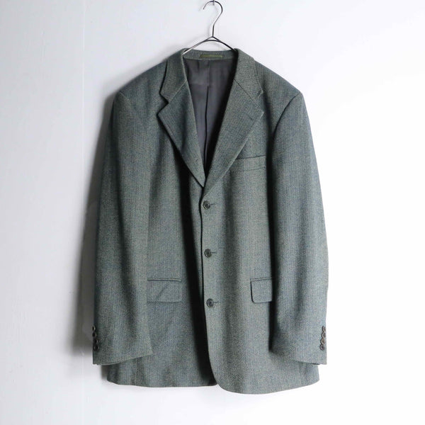 “HUGO BOSS” green herringbone pattern 3B tailored jacket