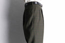 brown base tartan check wide tapered trousers
