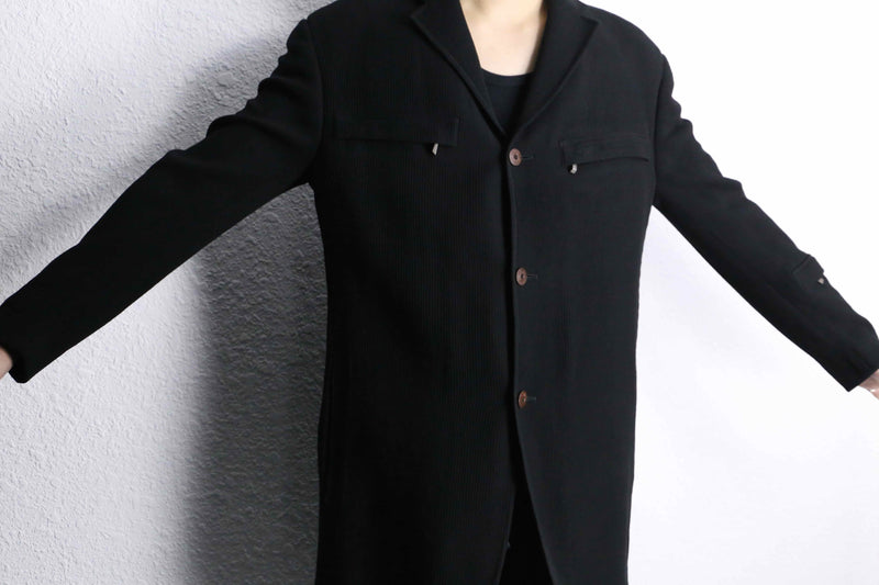 black pleats gimmick tailored jacket