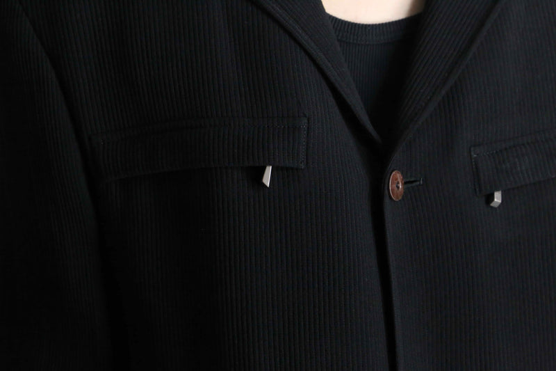 black pleats gimmick tailored jacket