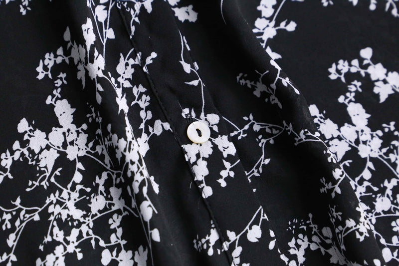 梅 motif design sheer shirt