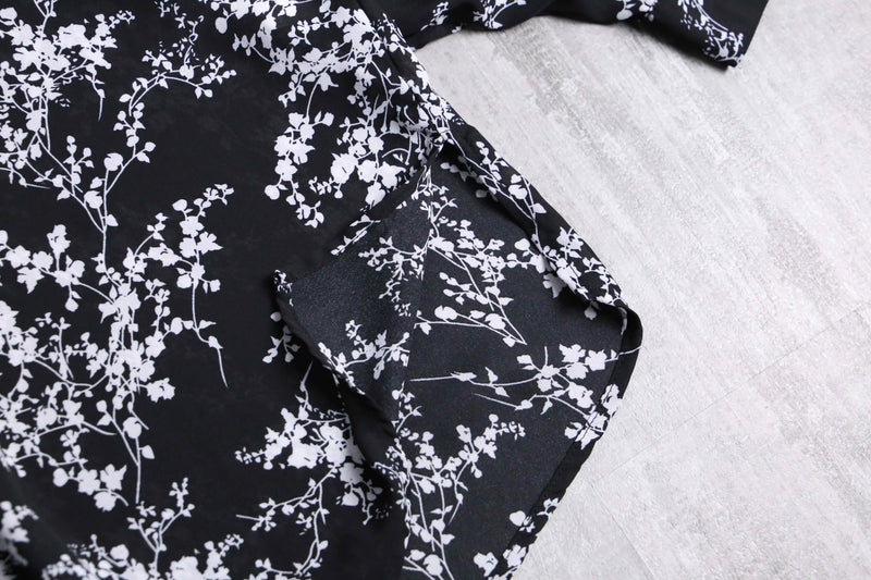 梅 motif design sheer shirt