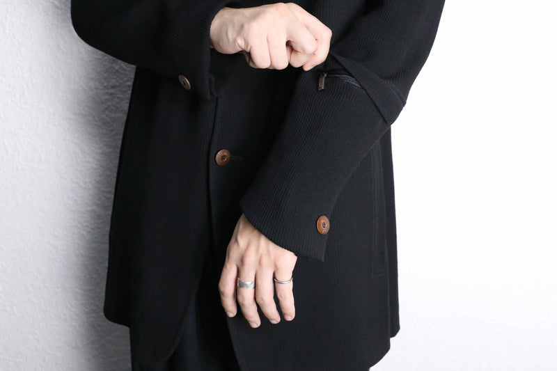 black pleats gimmick tailored jacket