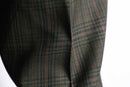 brown base tartan check wide tapered trousers