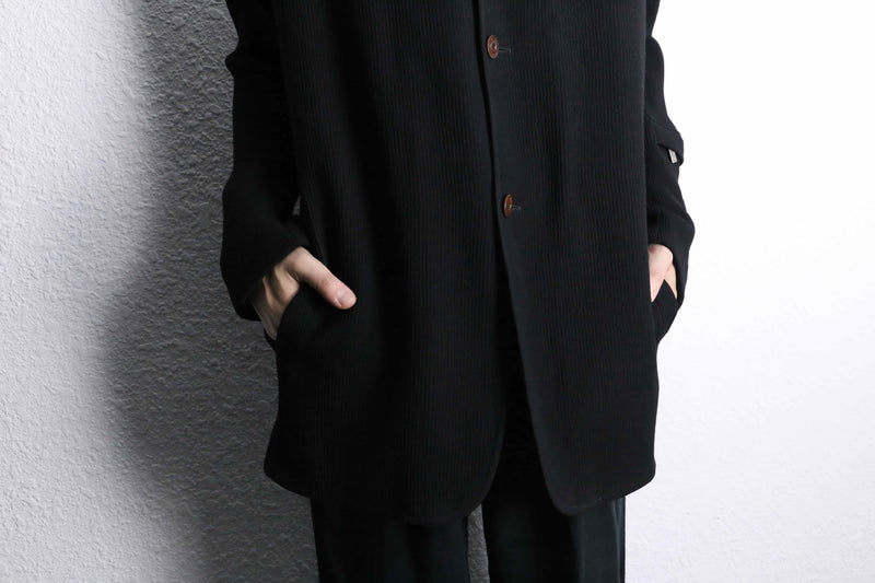black pleats gimmick tailored jacket