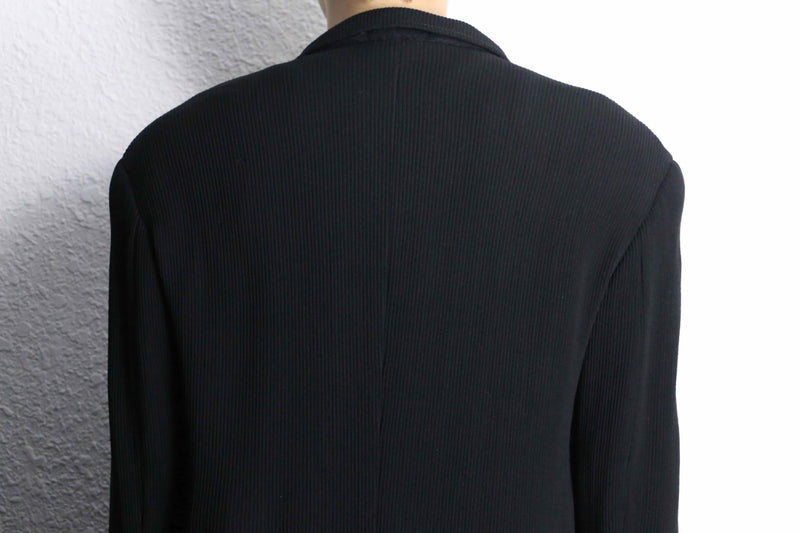 black pleats gimmick tailored jacket