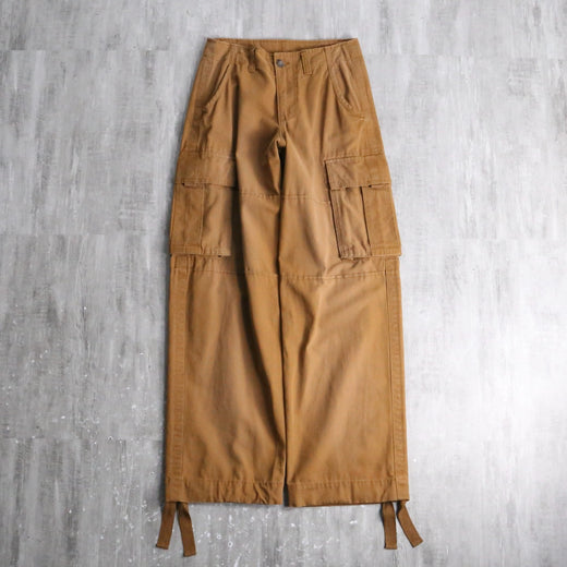 thick cotton wide cargo pants
