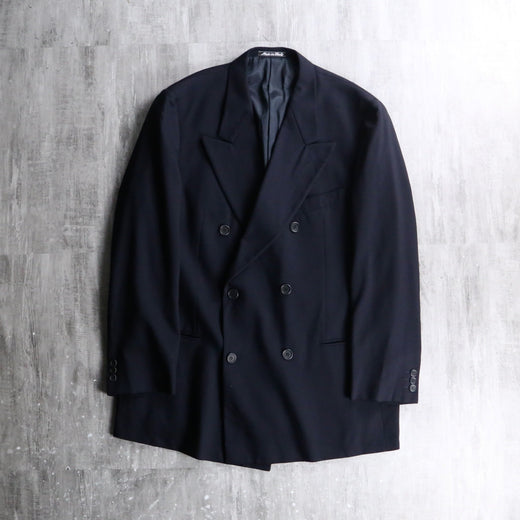 “MANI” dark navy double breast tailored jacket