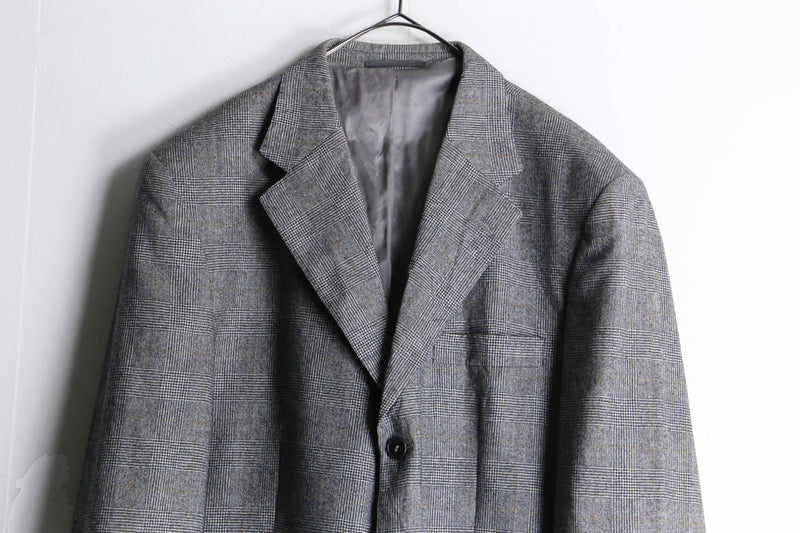 “YSL” glen check pattern 3B tailored jacket