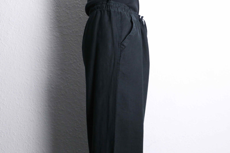 black linen wide easy pants