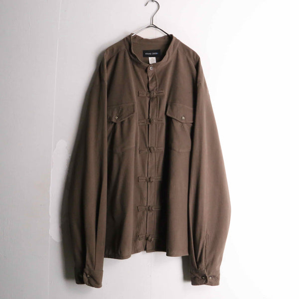 brown color china botan design jacket